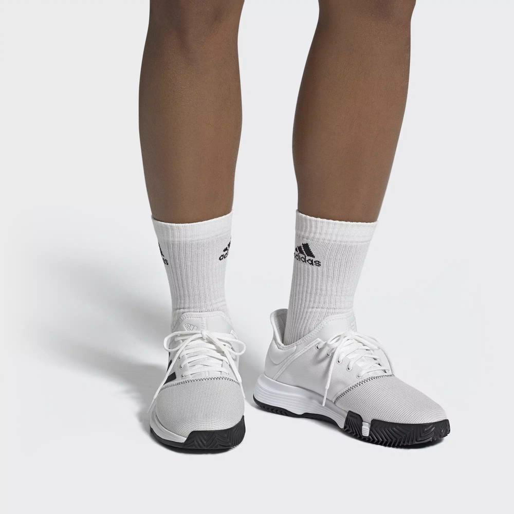 Adidas GameCourt Wide Zapatillas De Tenis Blancos Para Hombre (MX-74355)